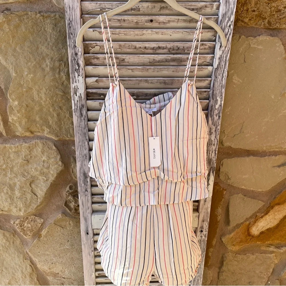 NWT Tavik Women's Romper Shorts Striped Faithful size Small.